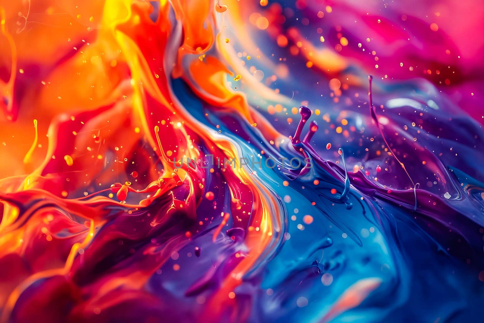 Colorful abstract painting with liquid. Generative AI.