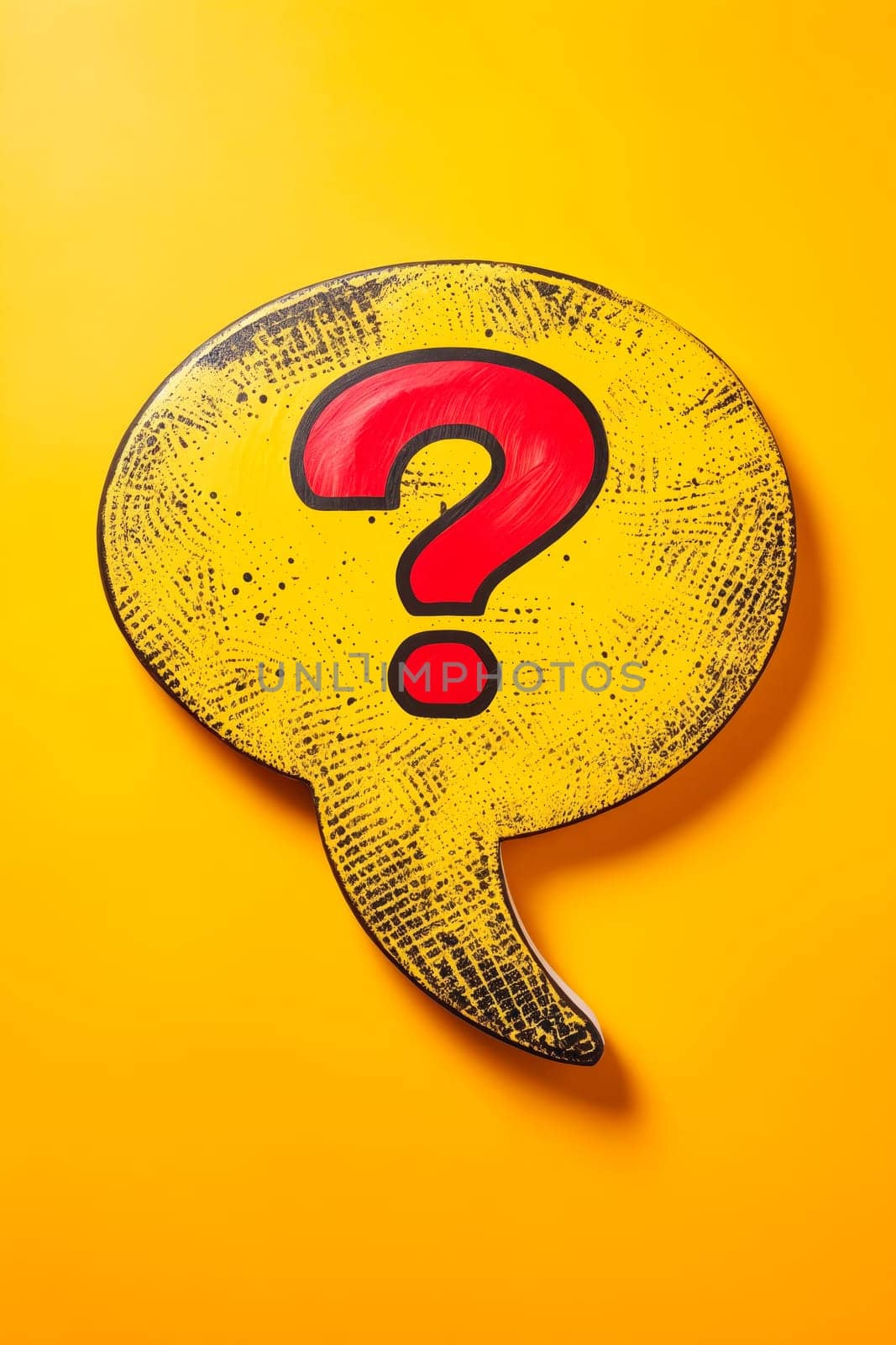 Question mark on yellow background. Generative AI.