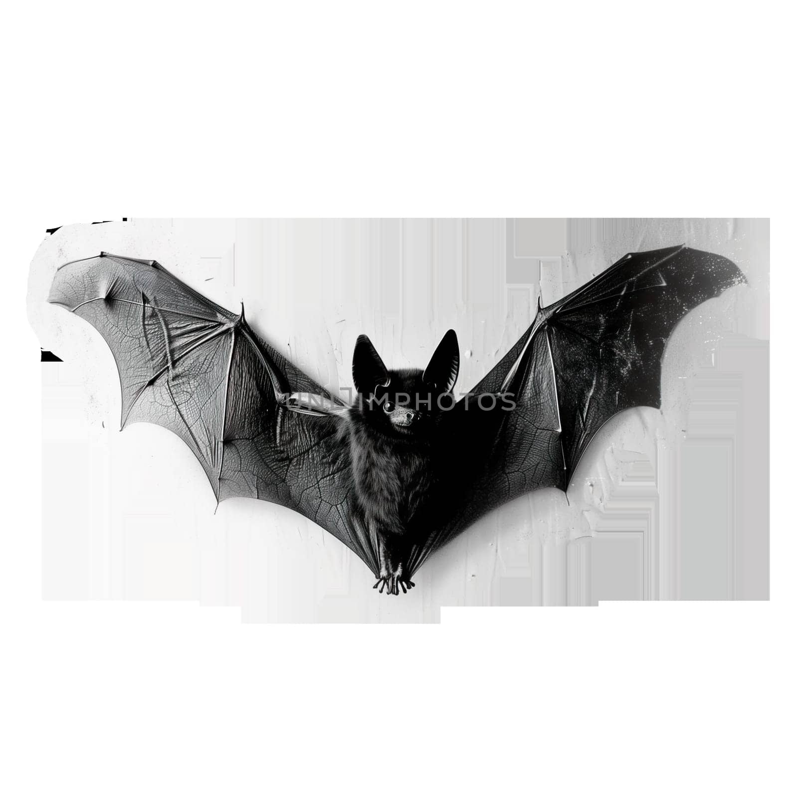 Monochrome vintage photo of halloween Bat cut out image by Dustick
