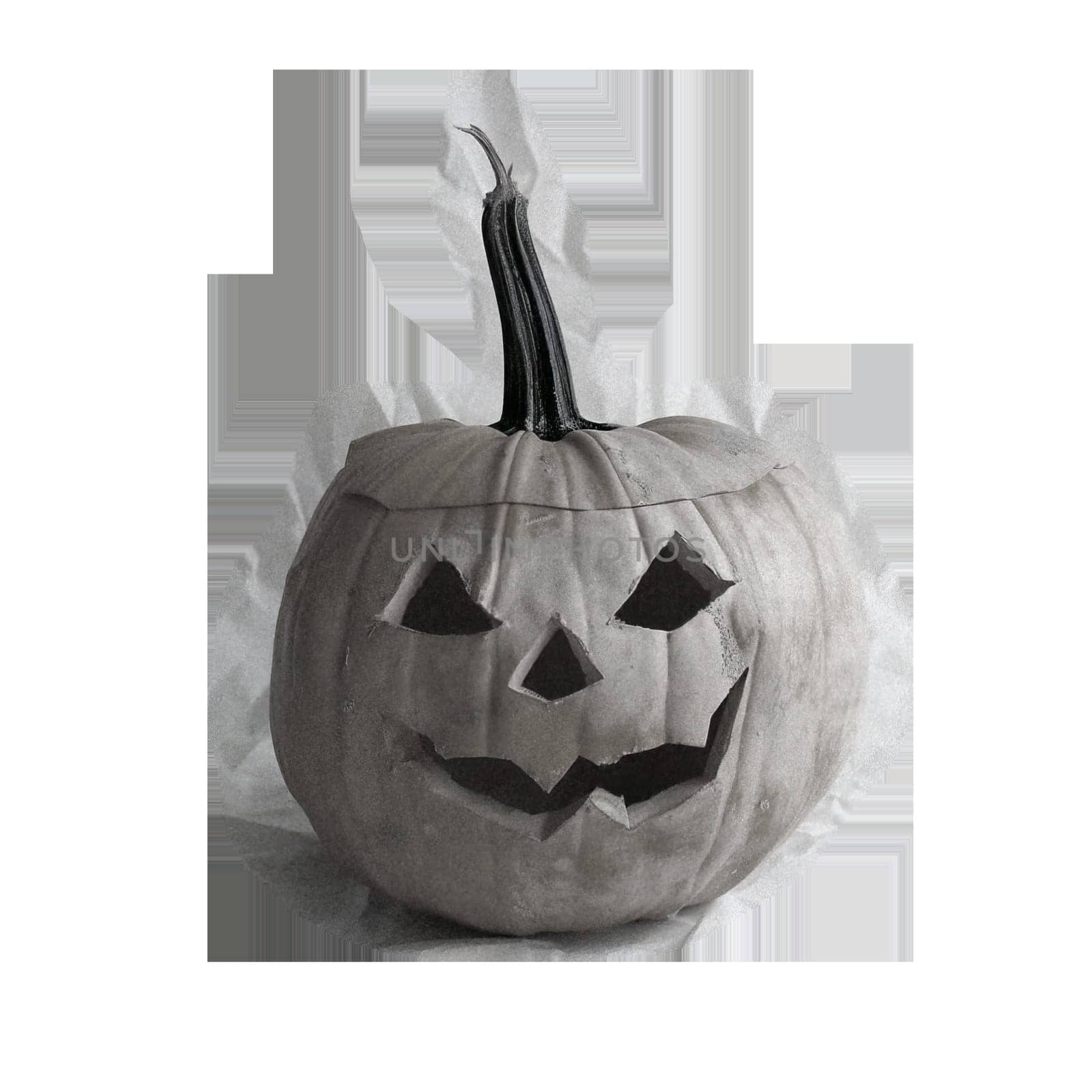 Monochrome vintage photo of halloween pumpkin cut out image by Dustick