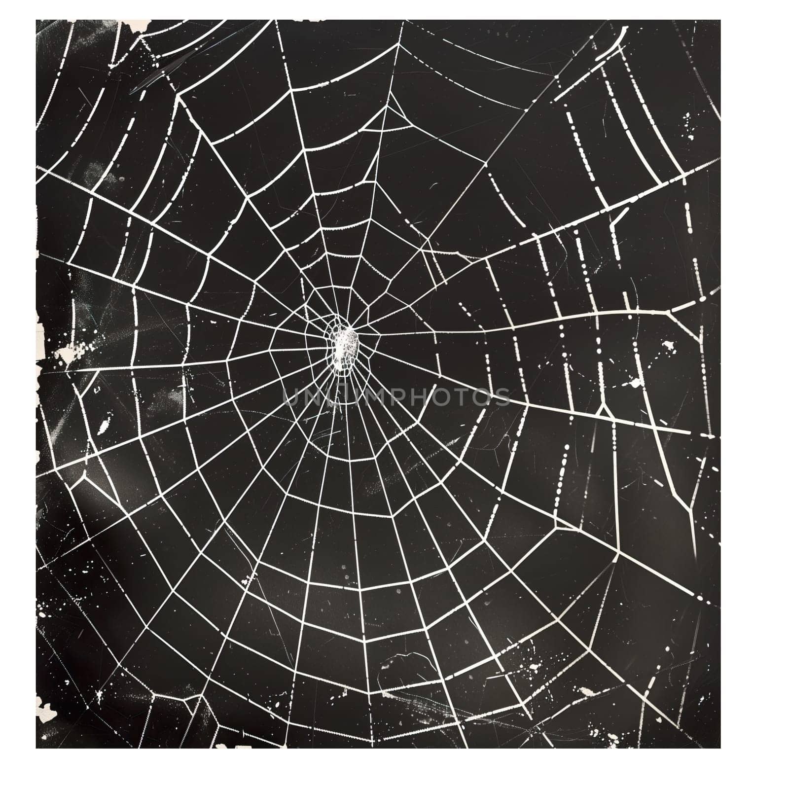 Monochrome vintage photo of halloween spiderweb cut out ai generatd image