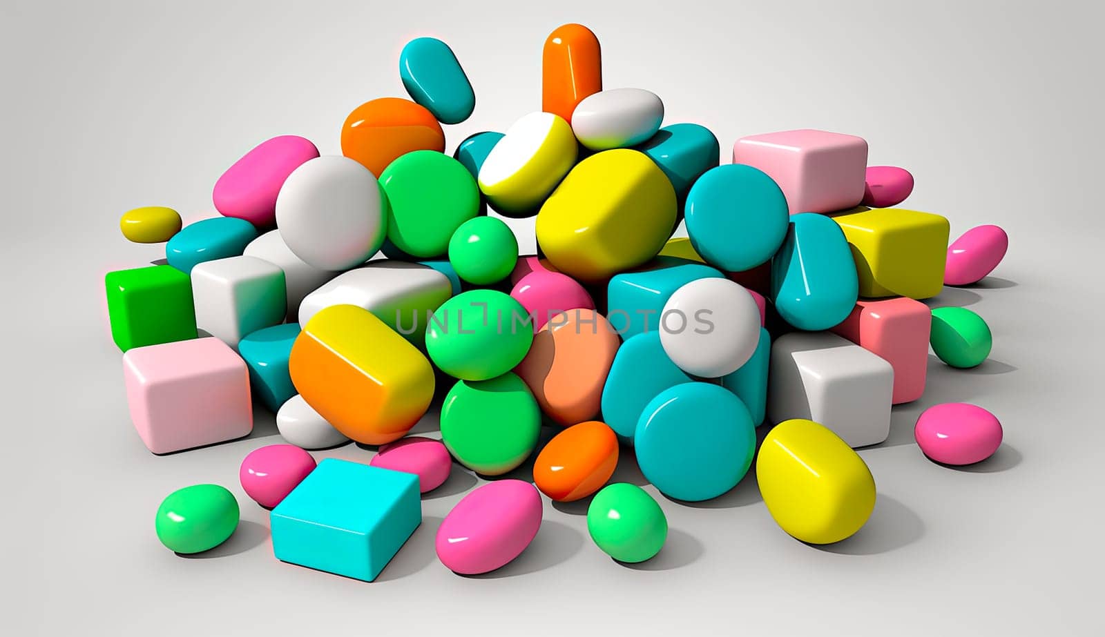 many different tablets and capsules. Generative AI,