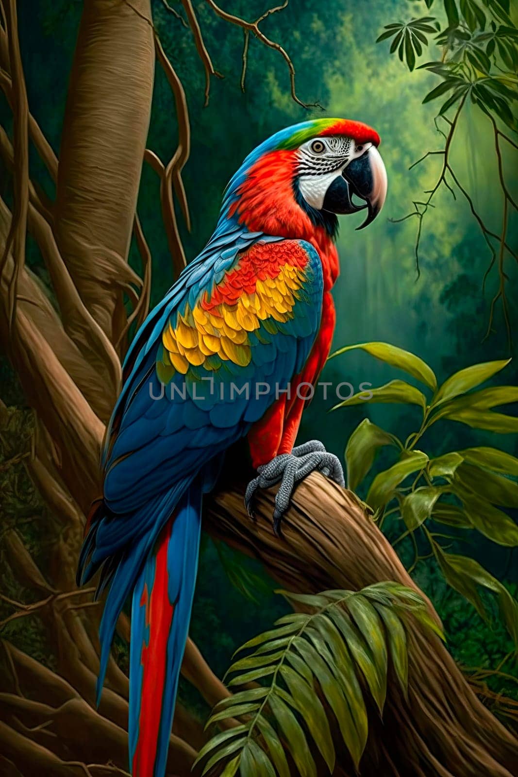 parrot in the jungle. by yanadjana