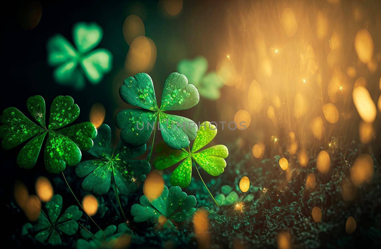 St. Patrick's Day clover background. Generative AI,