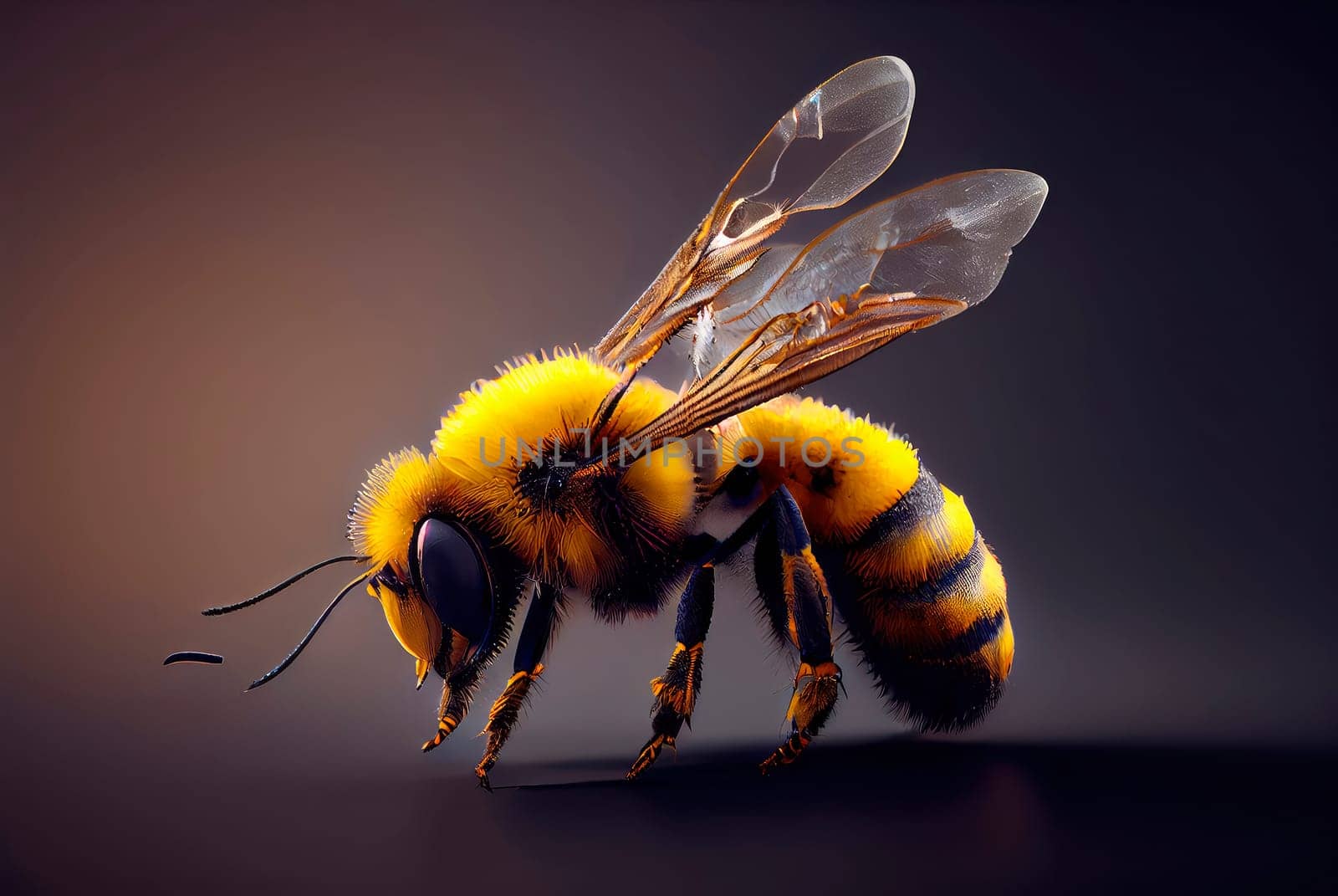 Bee big close-ups. Generative AI,
