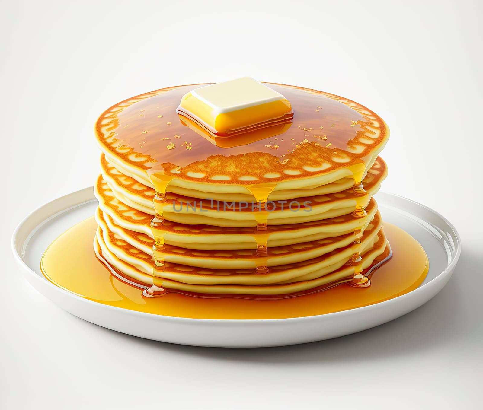 Appetizing sweet pancakes are beautiful. Oil. Generative AI,