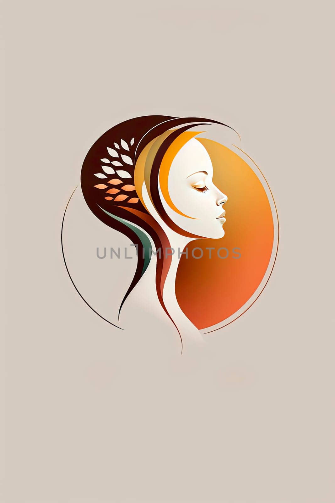 minimalist logo woman head silhouette. Generative AI,