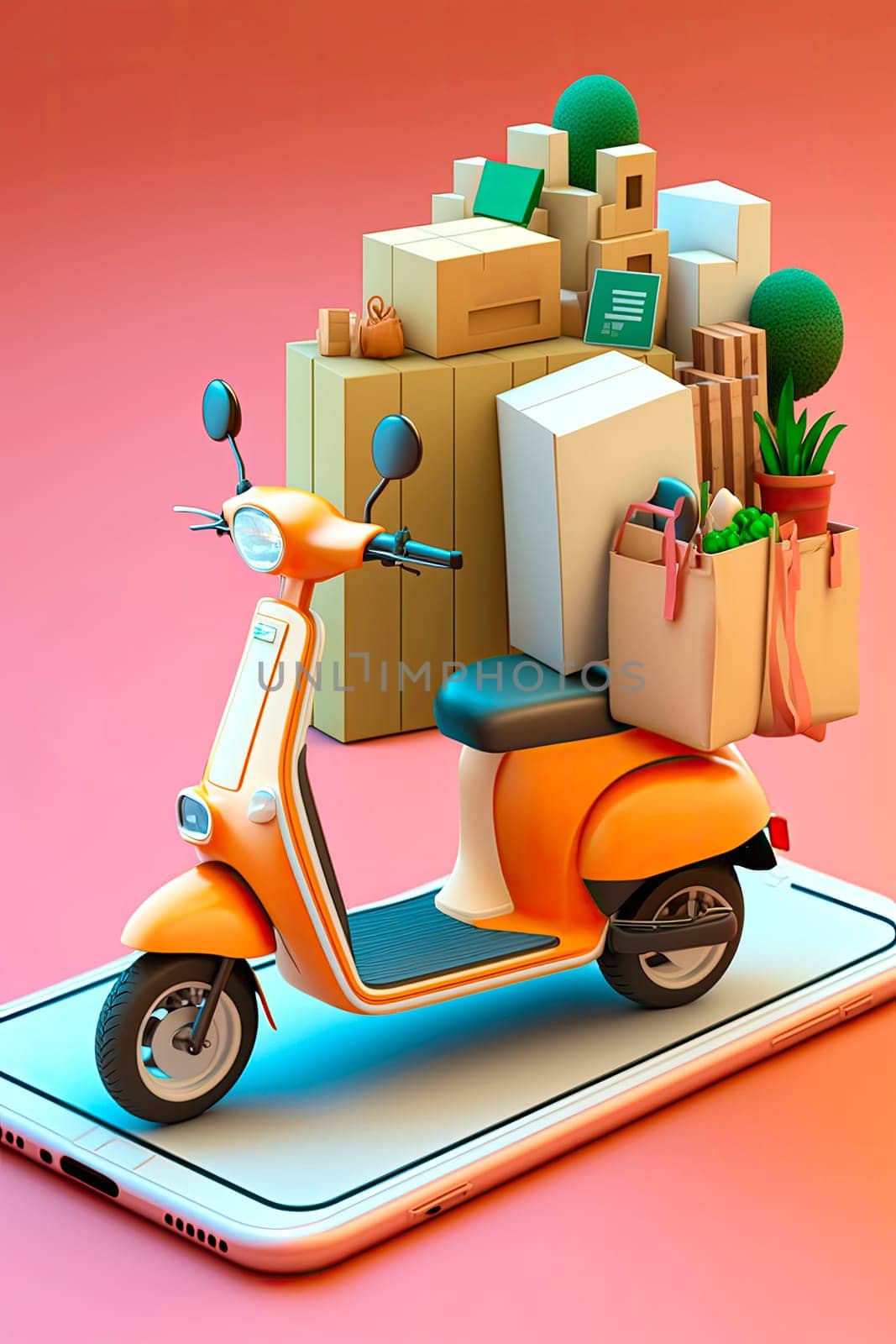 motorcycle delivery service. by yanadjana