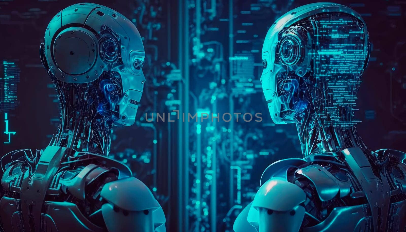 robot and human. Generative AI,
