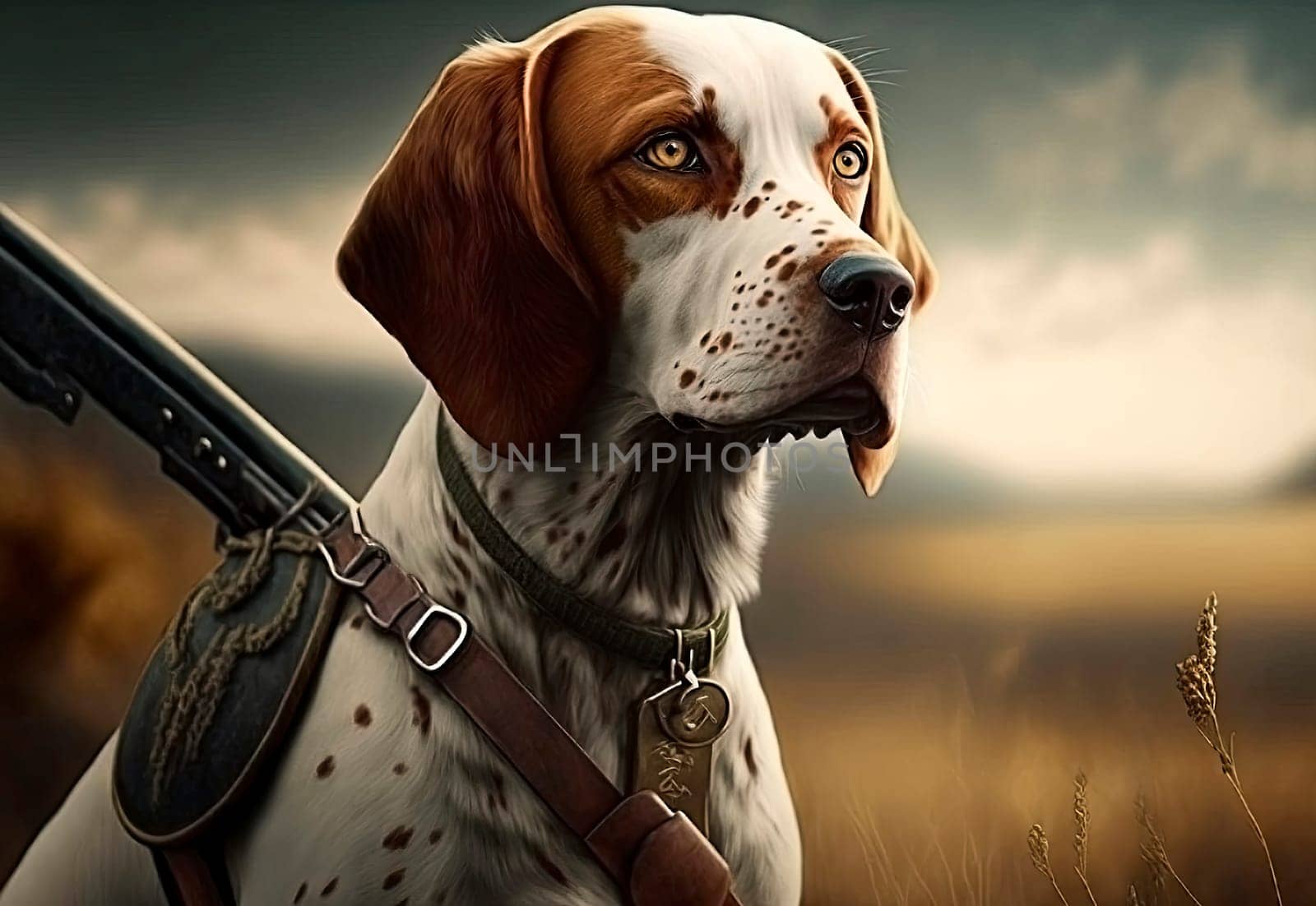 hunting dogs on the hunt. Generative AI,
