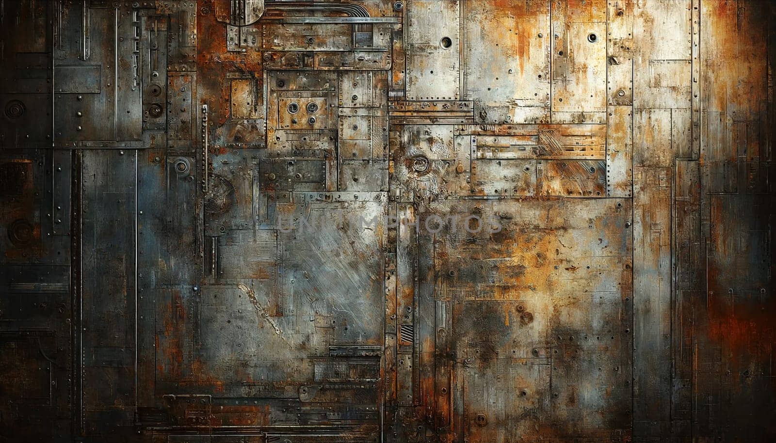 horizontal old metal texture with rust close-up