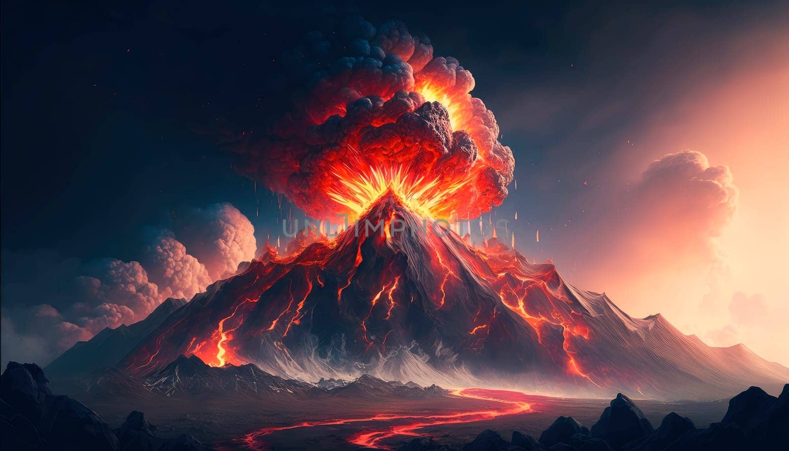 volcano eruption natural disasters. by yanadjana