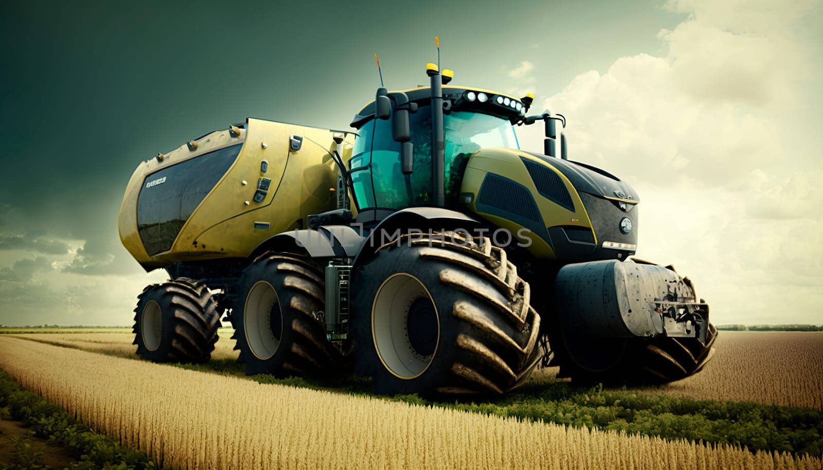 tractor in the field. Generative AI,