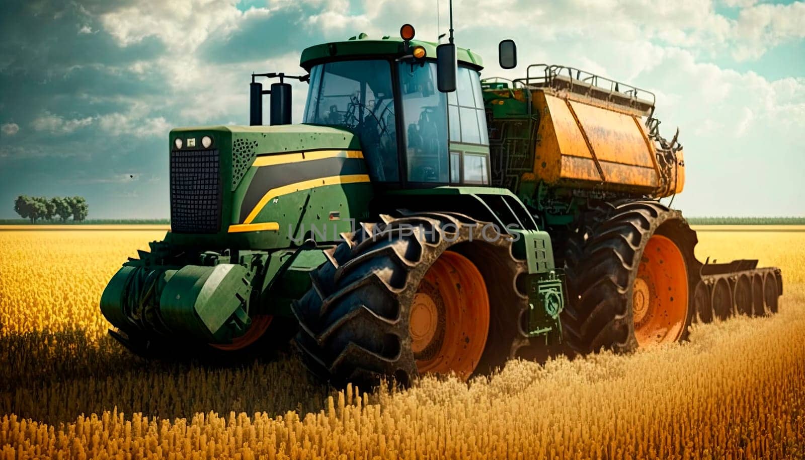 tractor in the field. Generative AI,