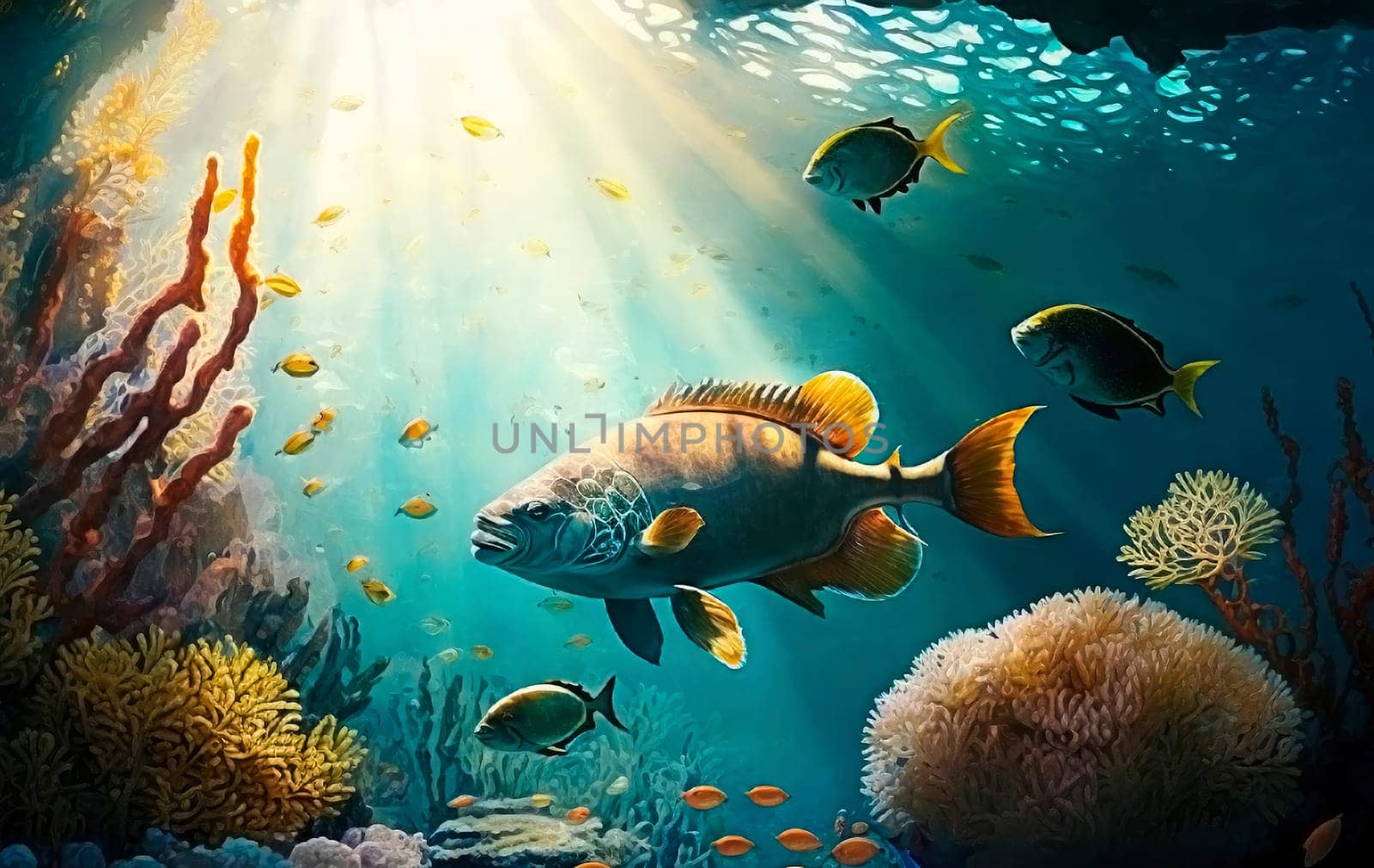 underwater world of fish and corals. by yanadjana