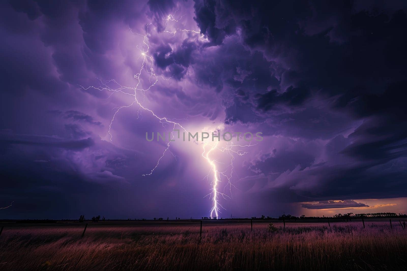 A lightning bolt illuminating a darkened sky during a thunderstorm