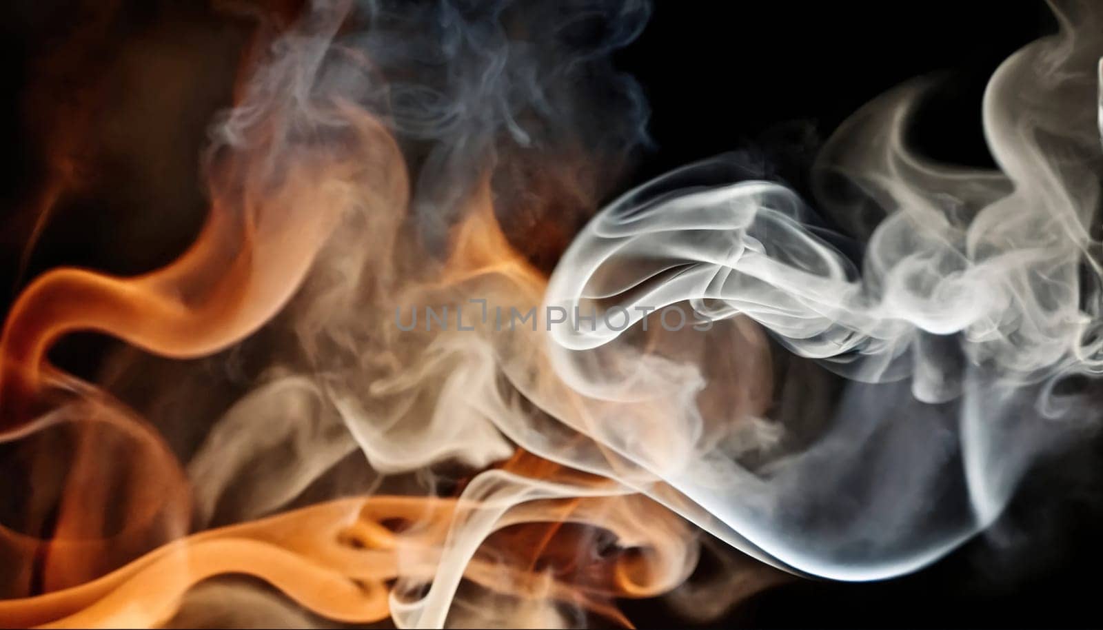 Orange smoke. Wave. Generative AI. High quality photo
