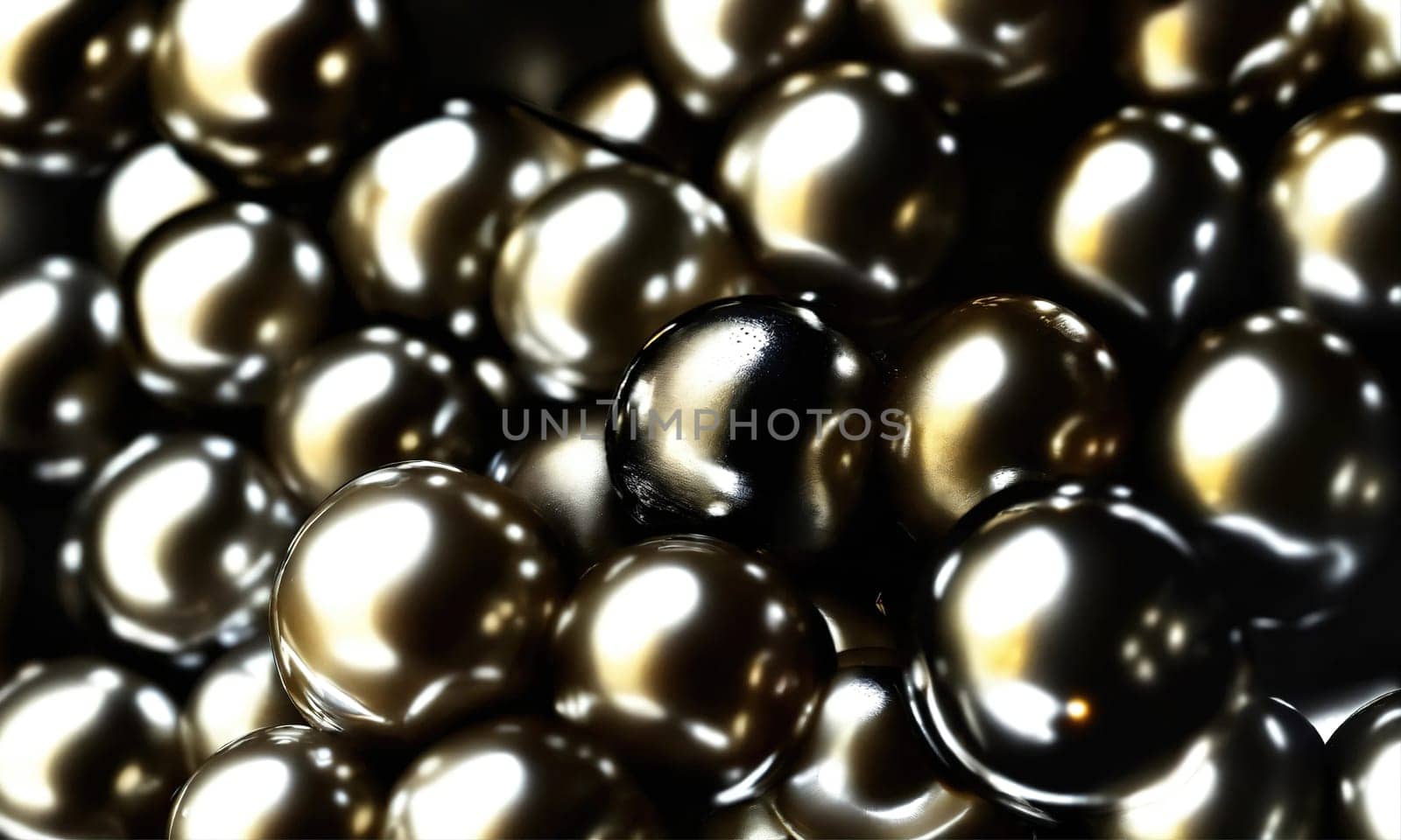 Natural black pearls. Generative AI by gordiza
