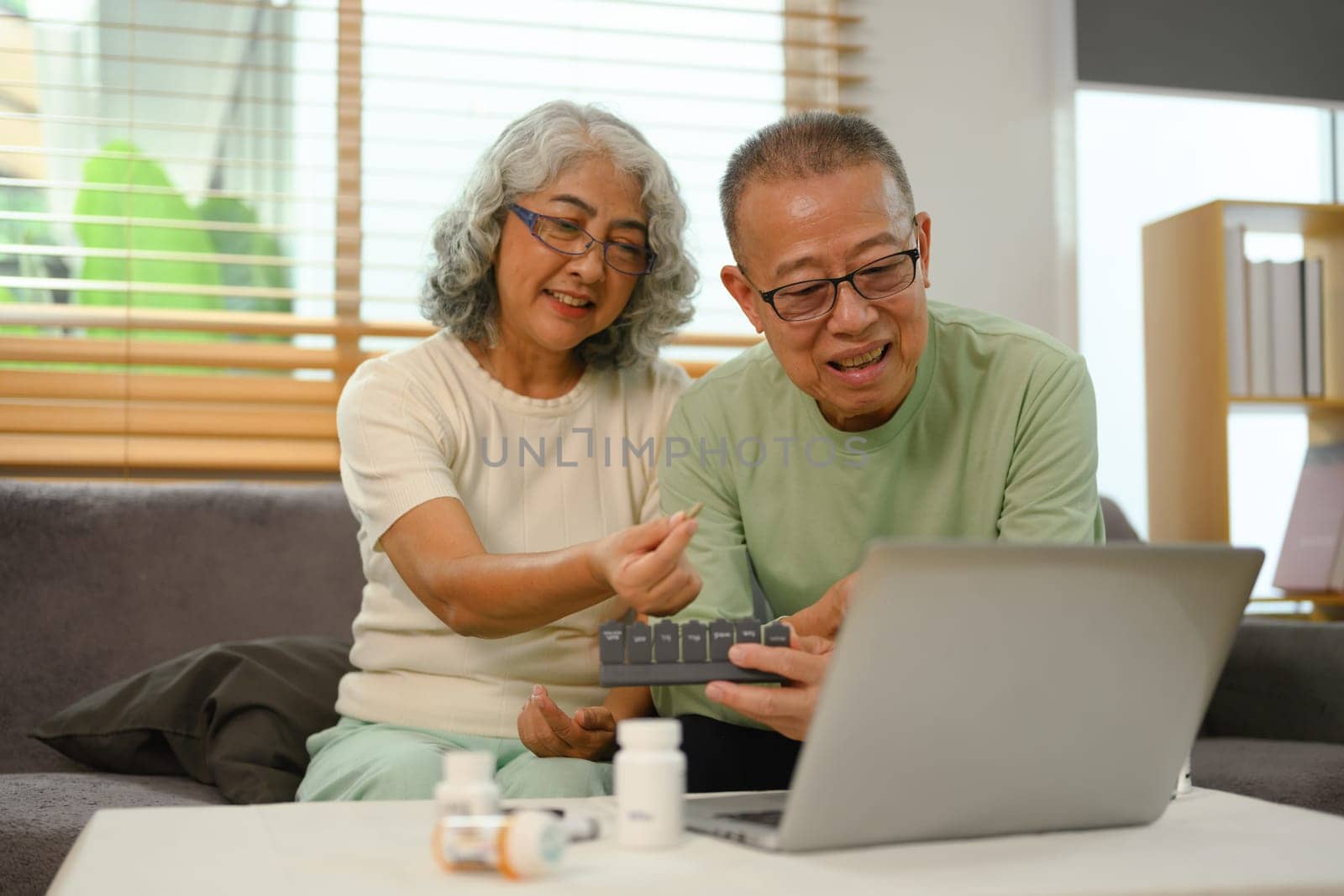 Senior patients having online medical consultation via video call. Telemedicine concept.