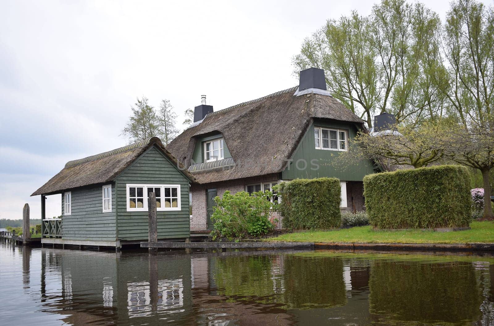 GIETHOORN, NATHERLANDS, April, 27, 2024, Beautiful village much loved by tourists. High quality photo