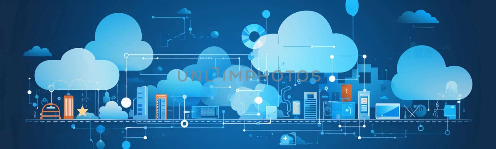 Cloud computing technology concept. Modern vector illustration for web banners, brochures, flyers, presentations and more by ThemesS