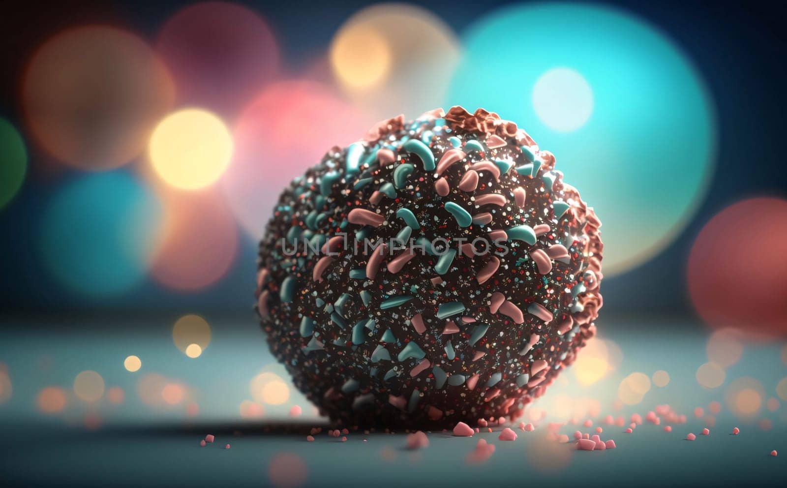 Banner: 3d rendering of a virus in front of bokeh background