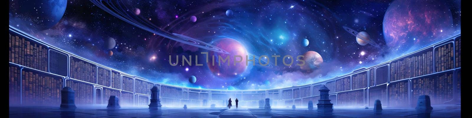 Banner: Astronomical observatory in space. Panorama of the universe.