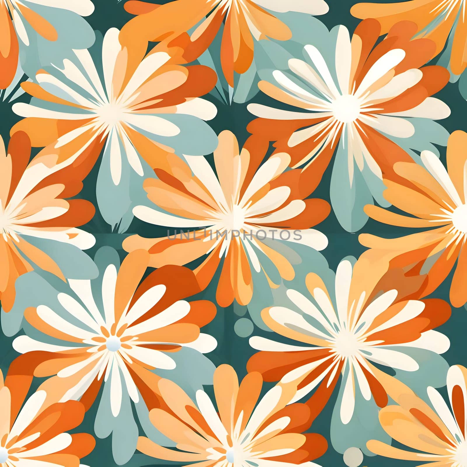 Seamless floral pattern with daisies. Vector illustration. by ThemesS