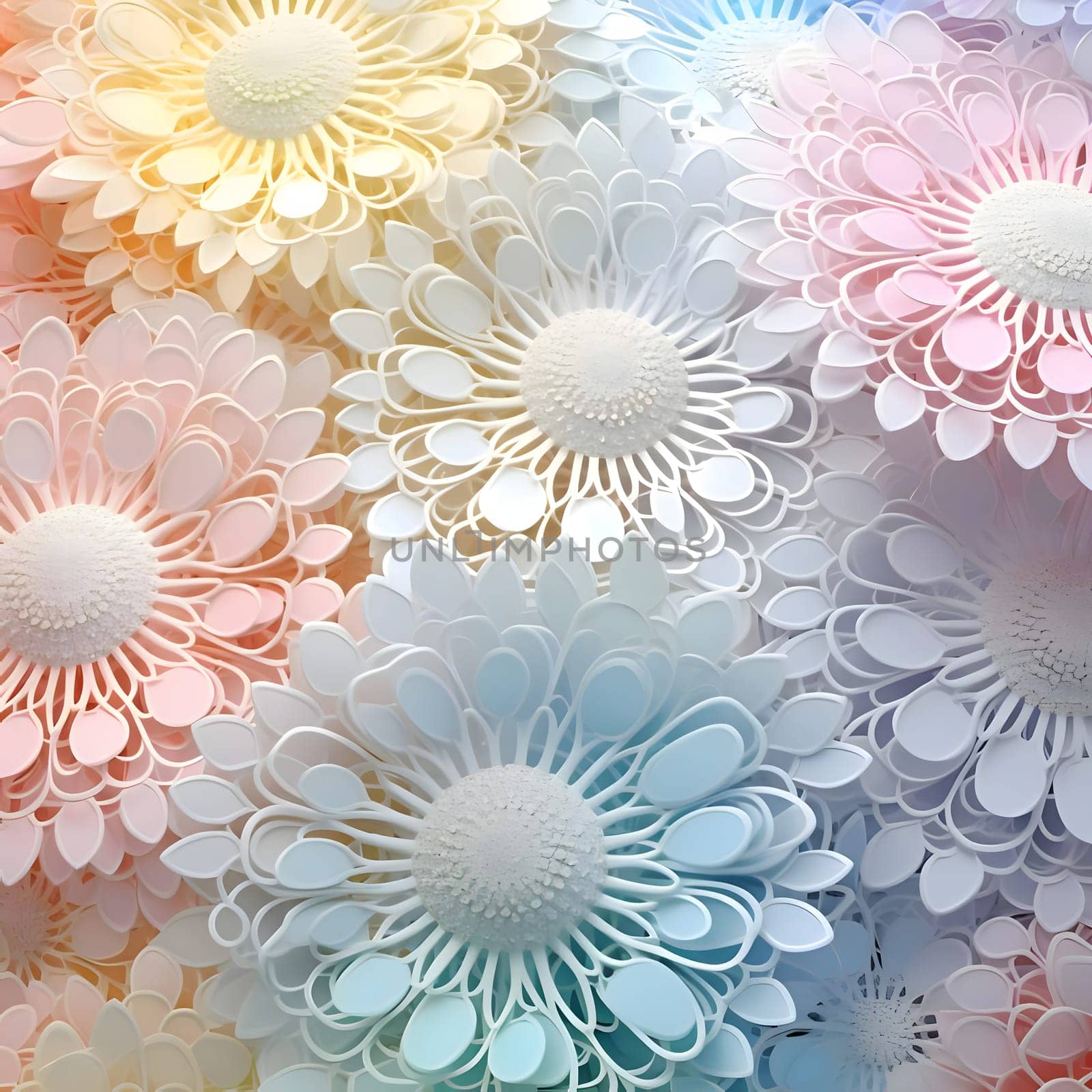 Abstract floral background with flowers in pastel colors. Vector illustration. by ThemesS