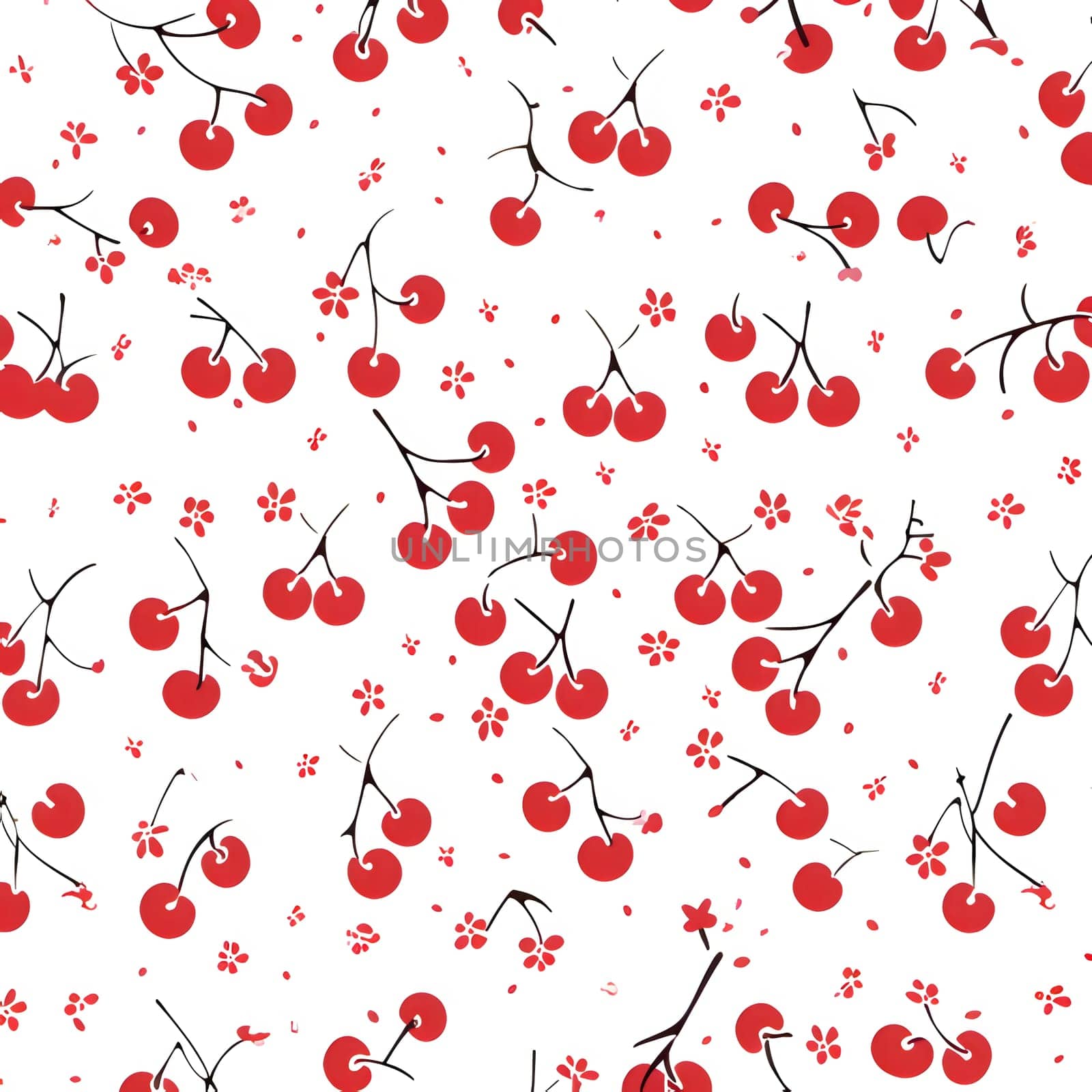 Patterns and banners backgrounds: Seamless pattern with red cherries on white background. Vector illustration.