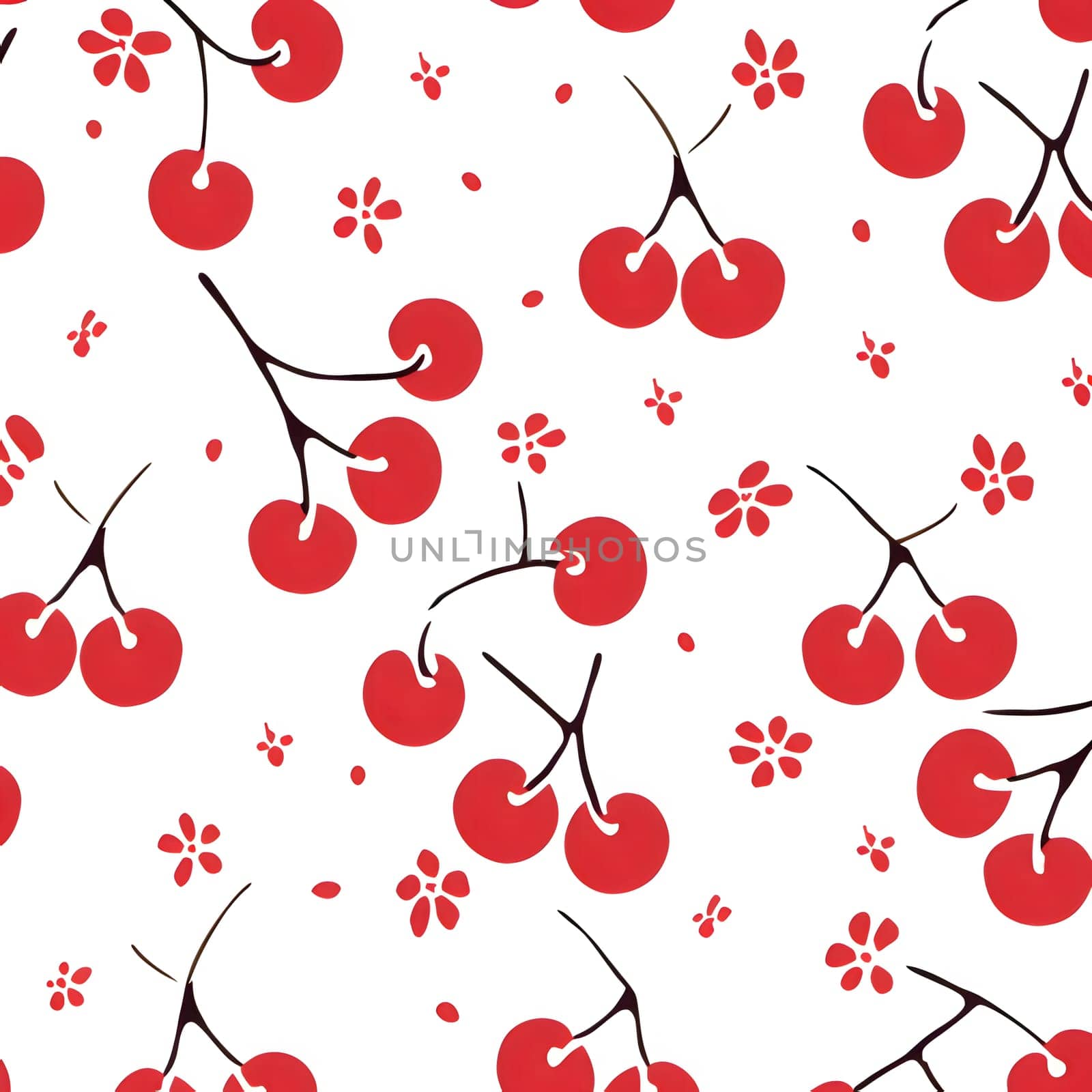 Patterns and banners backgrounds: Seamless pattern with red cherries on white background. Vector illustration.