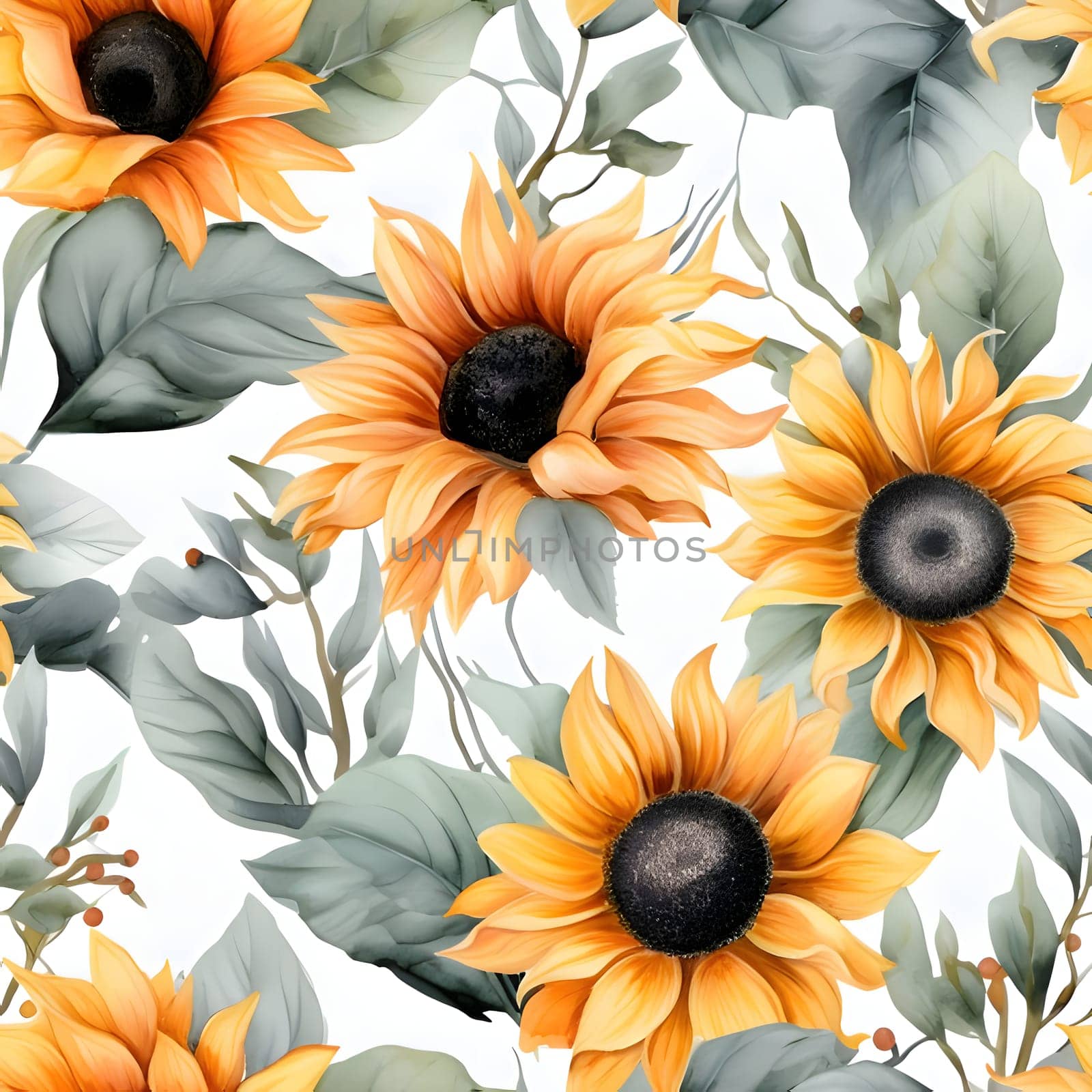 Patterns and banners backgrounds: Seamless pattern with sunflowers. Hand-drawn illustration.