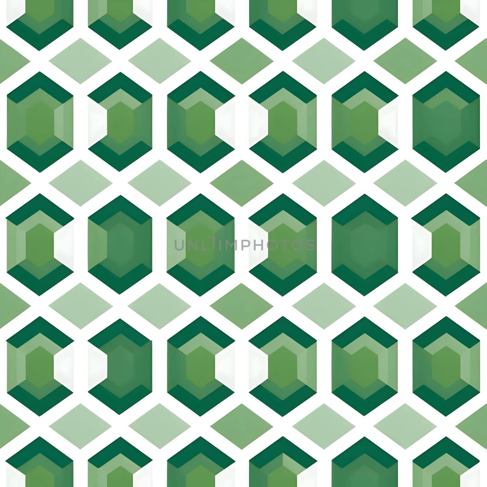 Patterns and banners backgrounds: Seamless pattern with green hexagons on white background. Vector illustration.