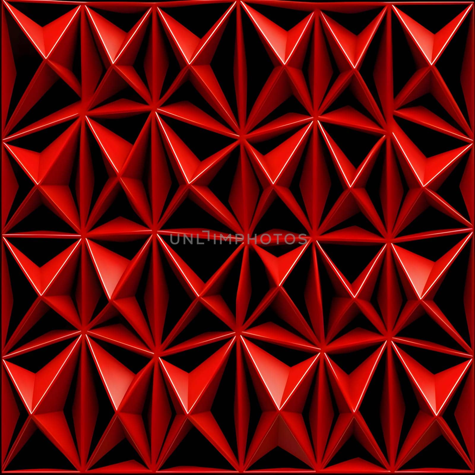 Patterns and banners backgrounds: Seamless pattern of red triangles. 3d rendering, 3d illustration.
