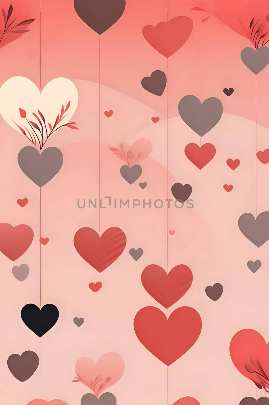 Valentine's day abstract background with hearts. Vector illustration. by ThemesS