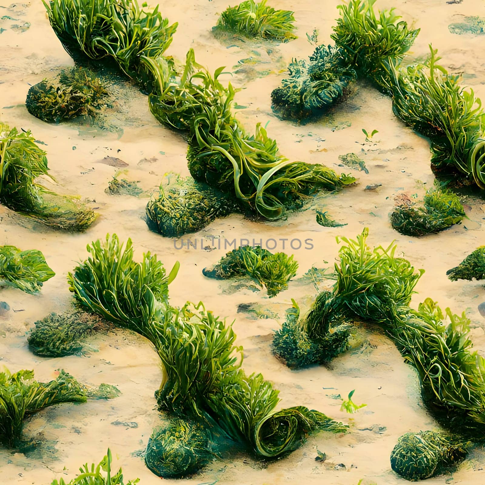 Patterns and banners backgrounds: Seaweed Seaweed Seaweed Seamless Pattern Background