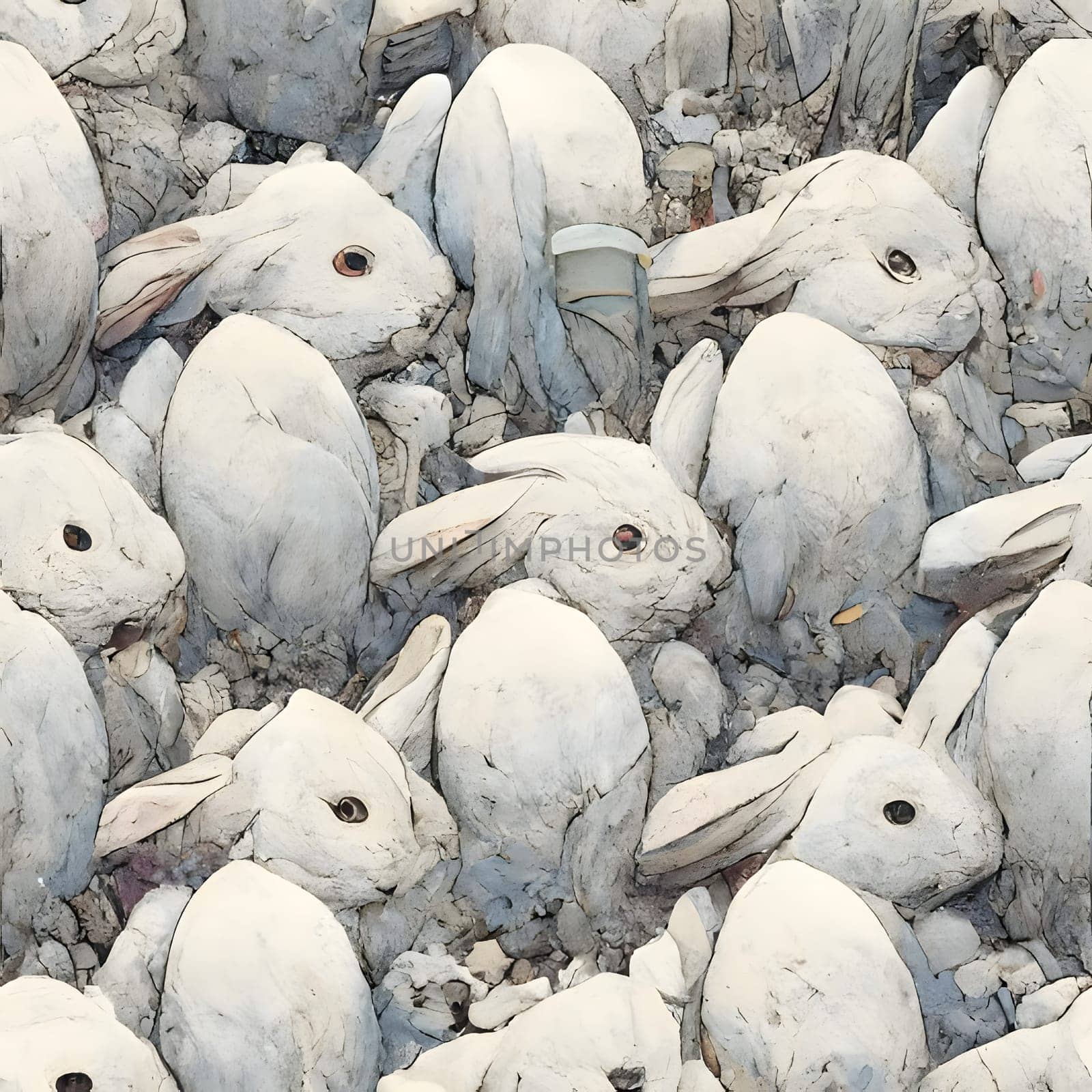 Patterns and banners backgrounds: Rabbits in the sea. Seamless background pattern.