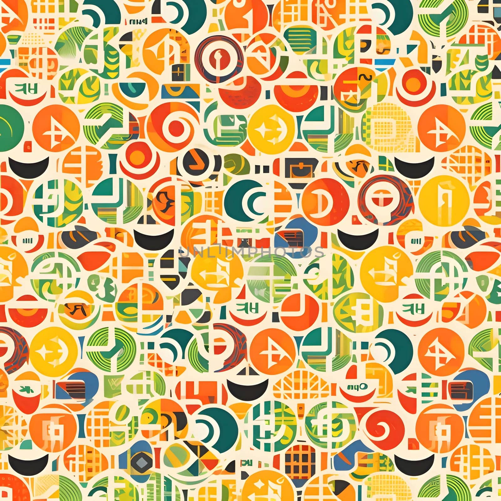 Seamless pattern with symbols of the world. Vector illustration. by ThemesS