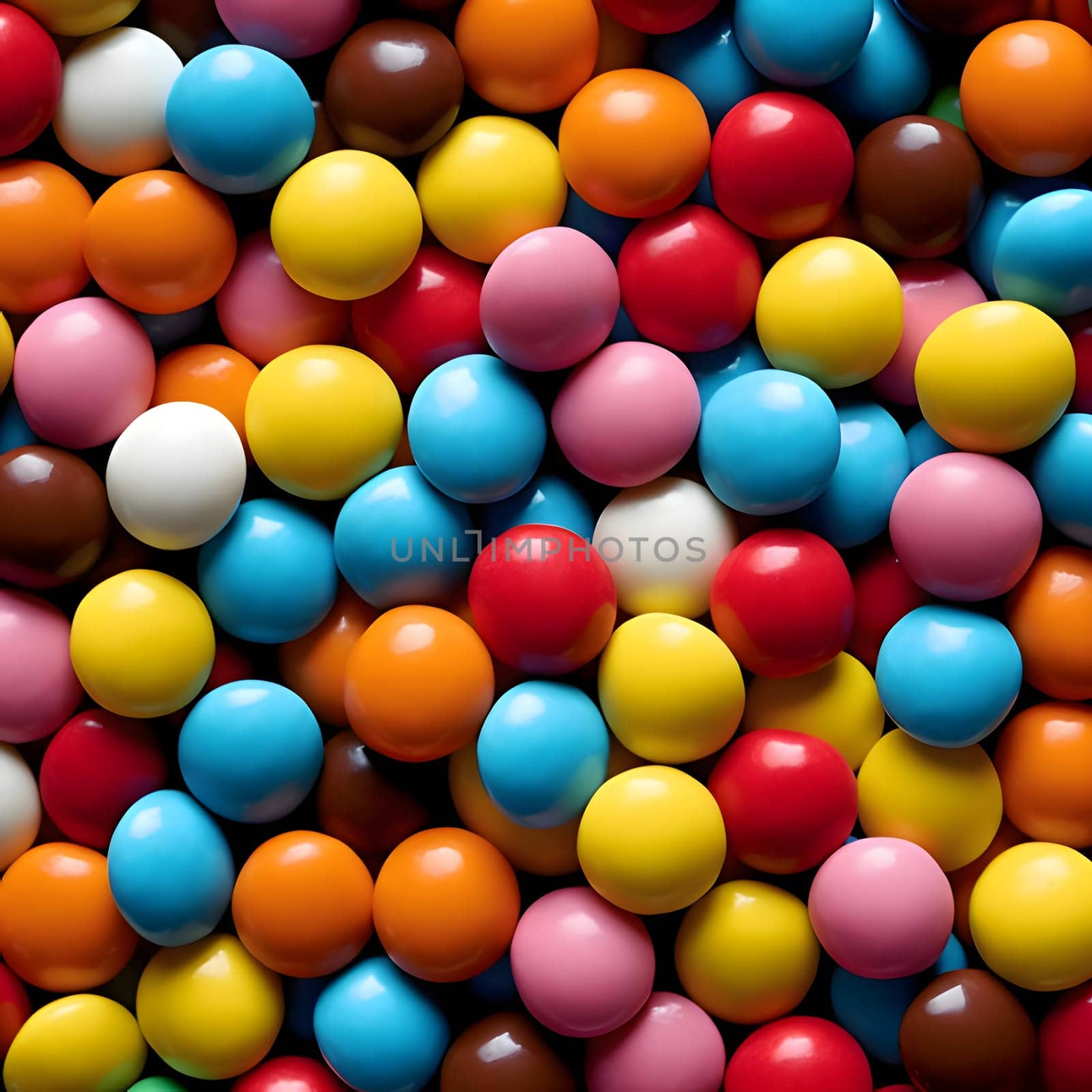 Patterns and banners backgrounds: Colorful gum balls background. Top view. 3D illustration.