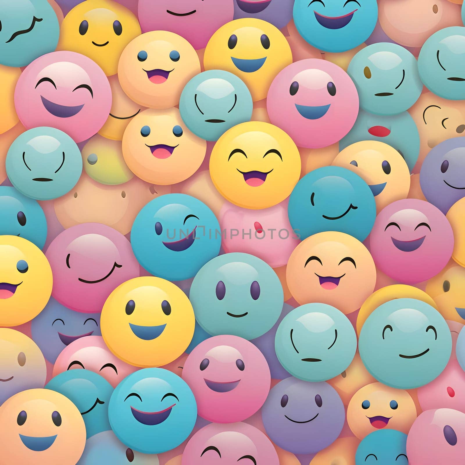 Patterns and banners backgrounds: Seamless pattern of smileys with different emotions. Vector illustration.