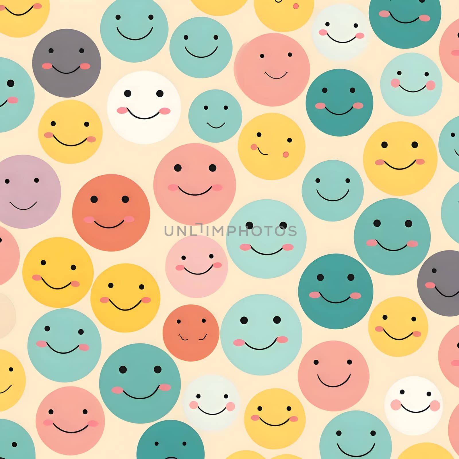 Patterns and banners backgrounds: Seamless pattern with smiling emoticons. Vector illustration for your design