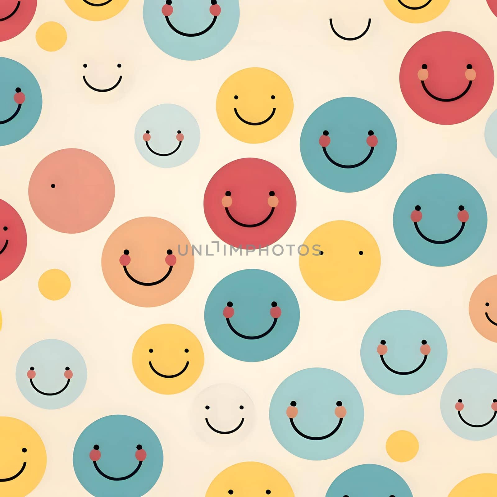 Patterns and banners backgrounds: Seamless pattern with colorful smiley faces. Vector illustration.