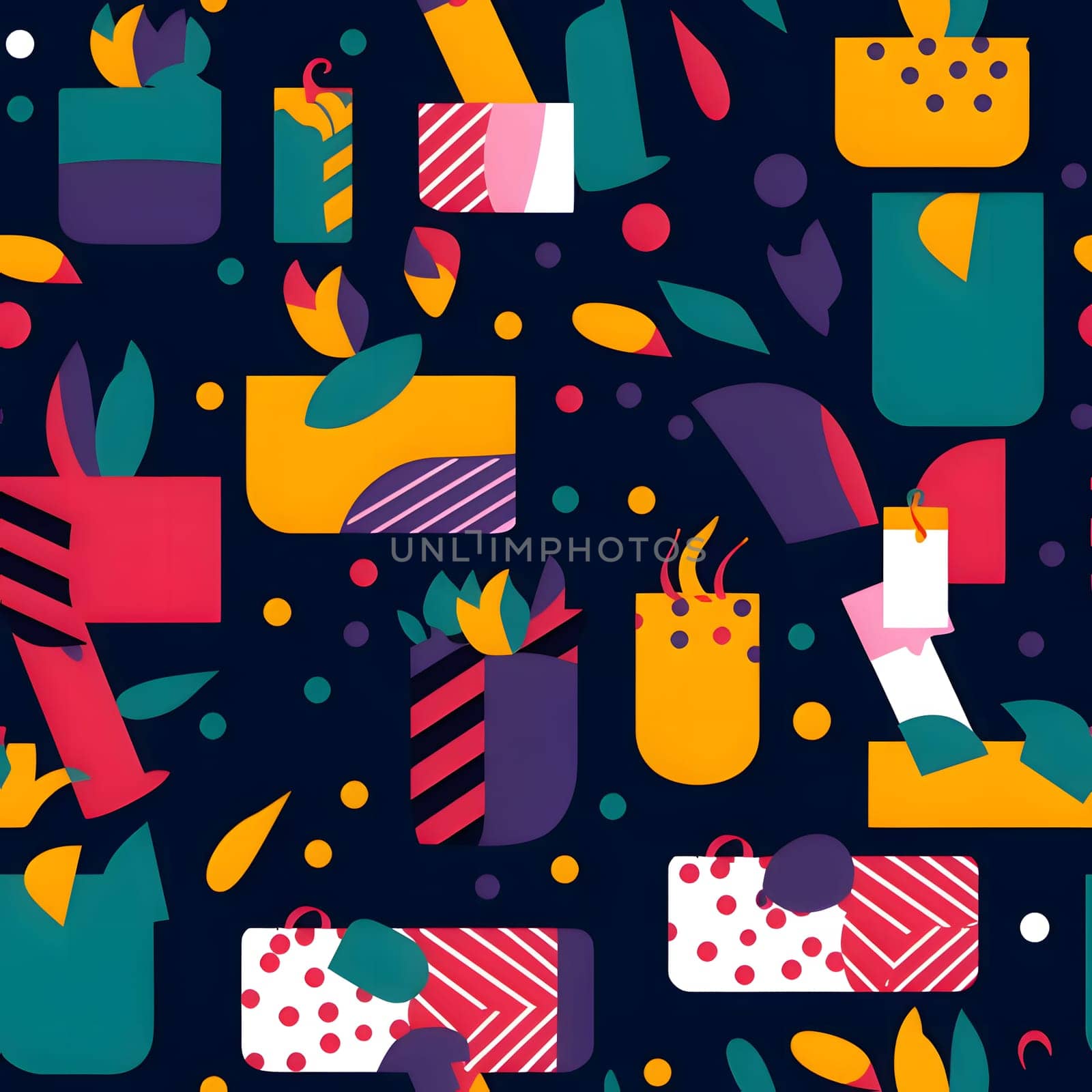 Seamless pattern with gift boxes and bows. Vector illustration. by ThemesS