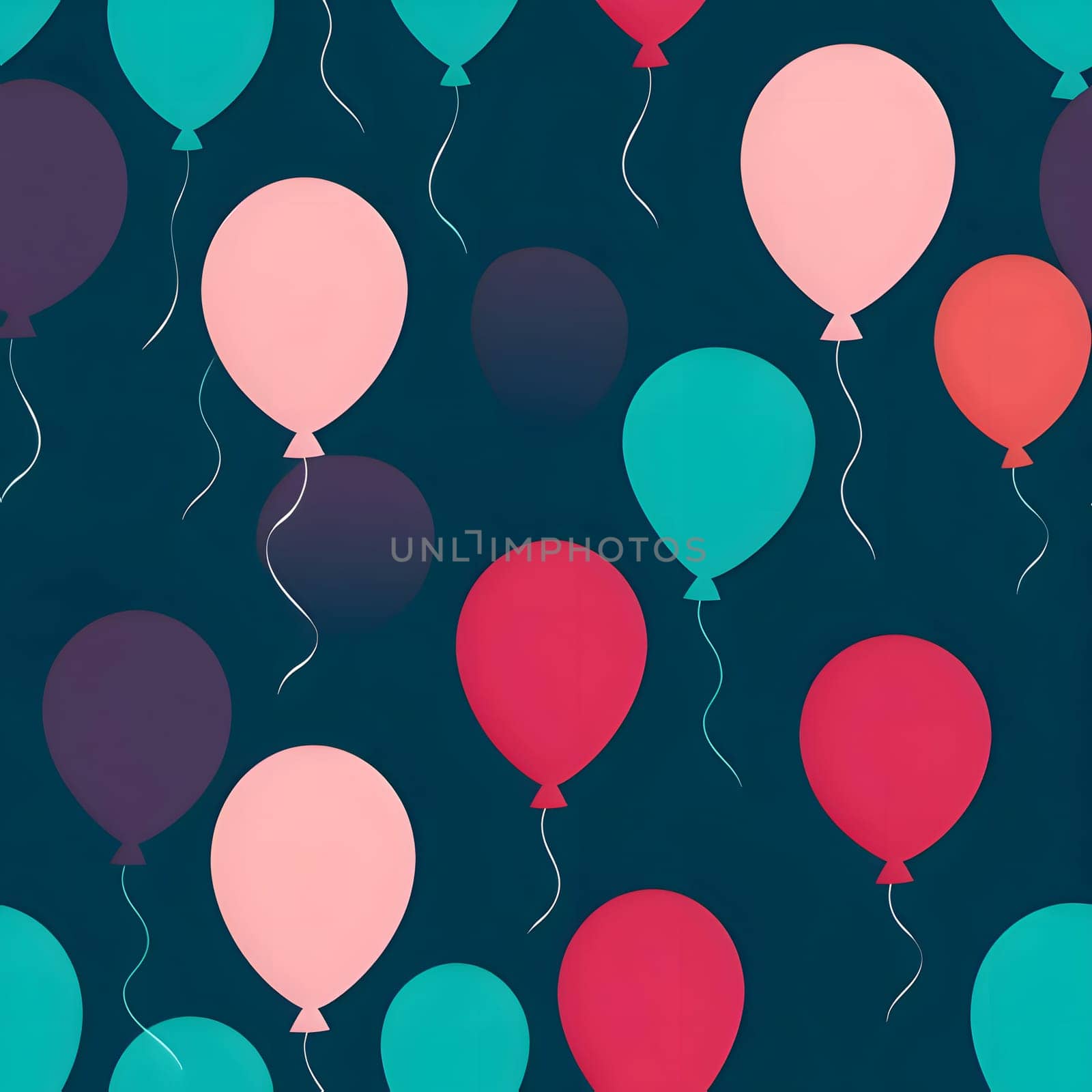 Seamless pattern with balloons in pastel colors. Vector illustration. by ThemesS