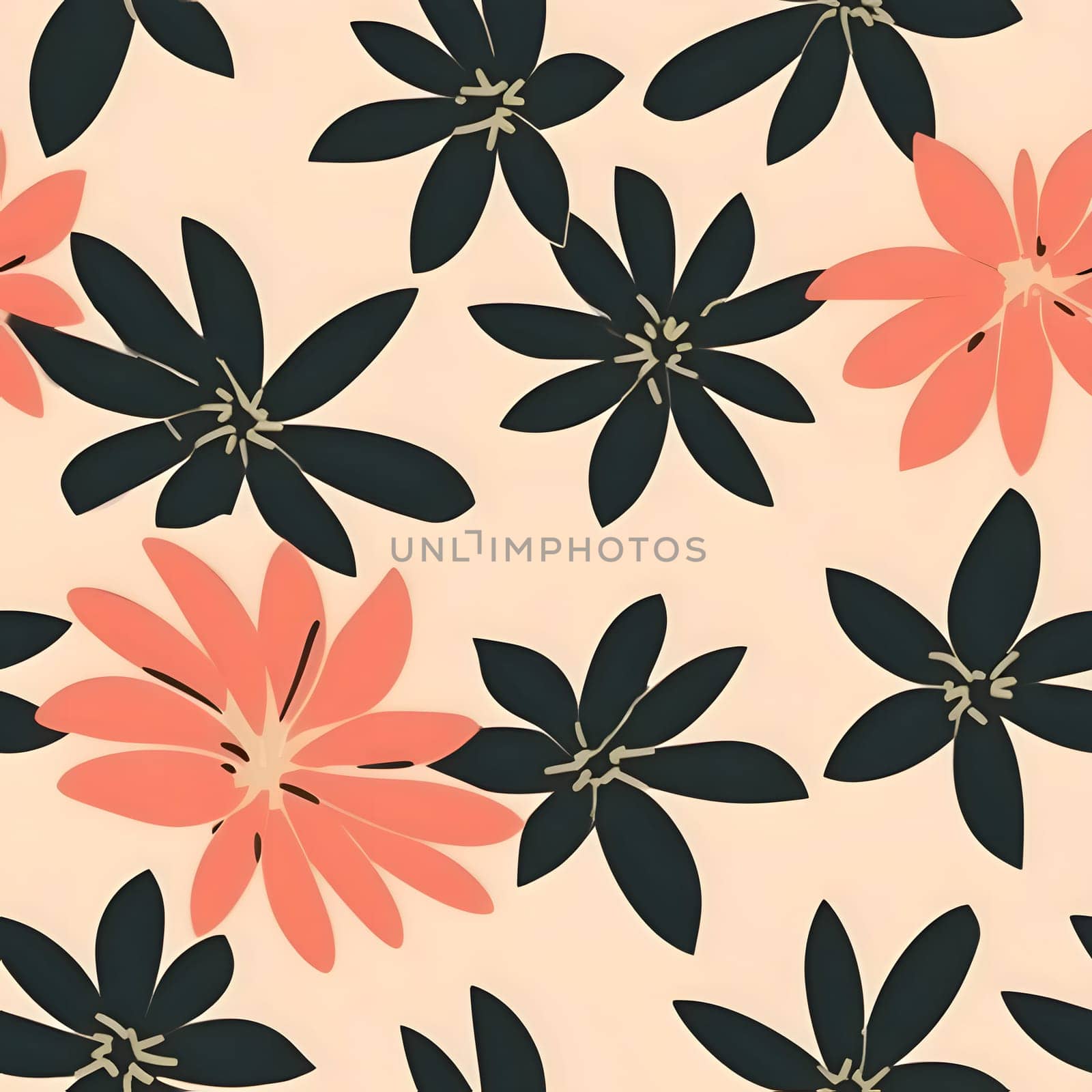 Seamless pattern with flowers in retro style. Vector illustration. by ThemesS