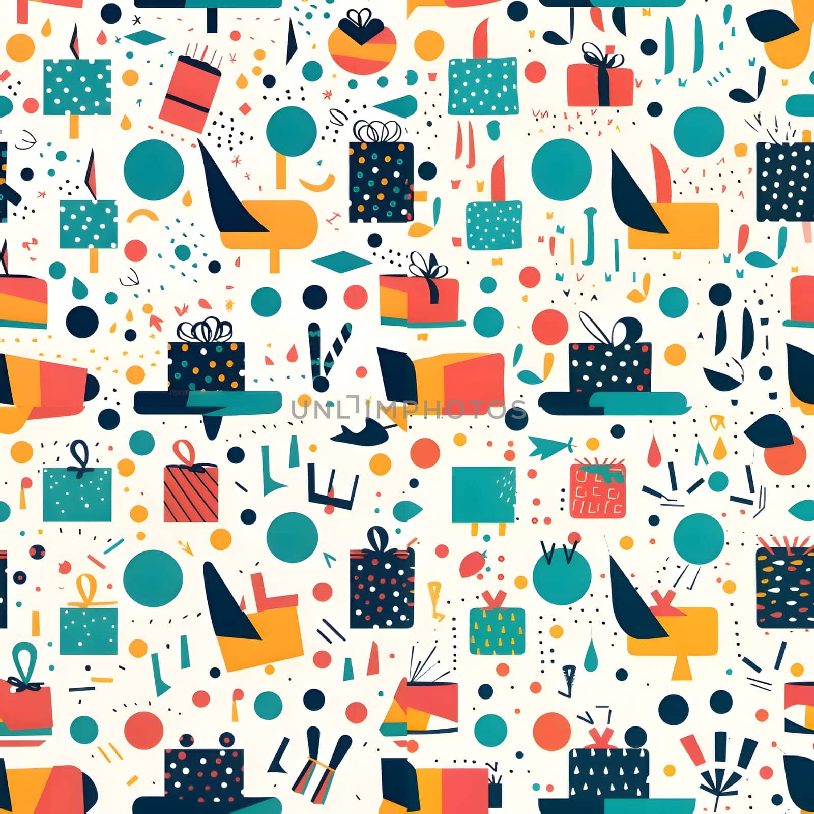 Seamless pattern with gift boxes. Vector illustration in flat style. by ThemesS