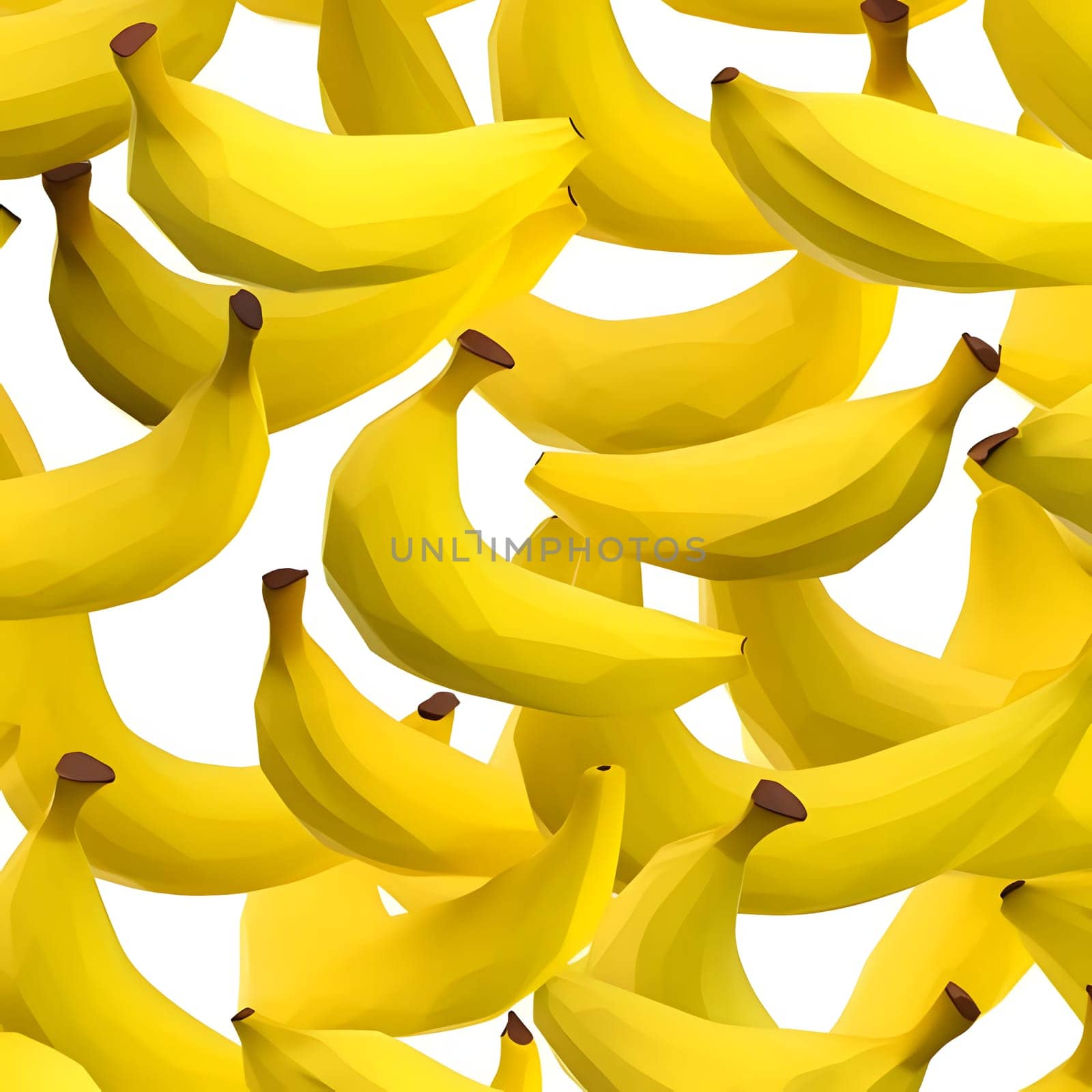 Seamless pattern with yellow bananas. Vector illustration on white background. by ThemesS