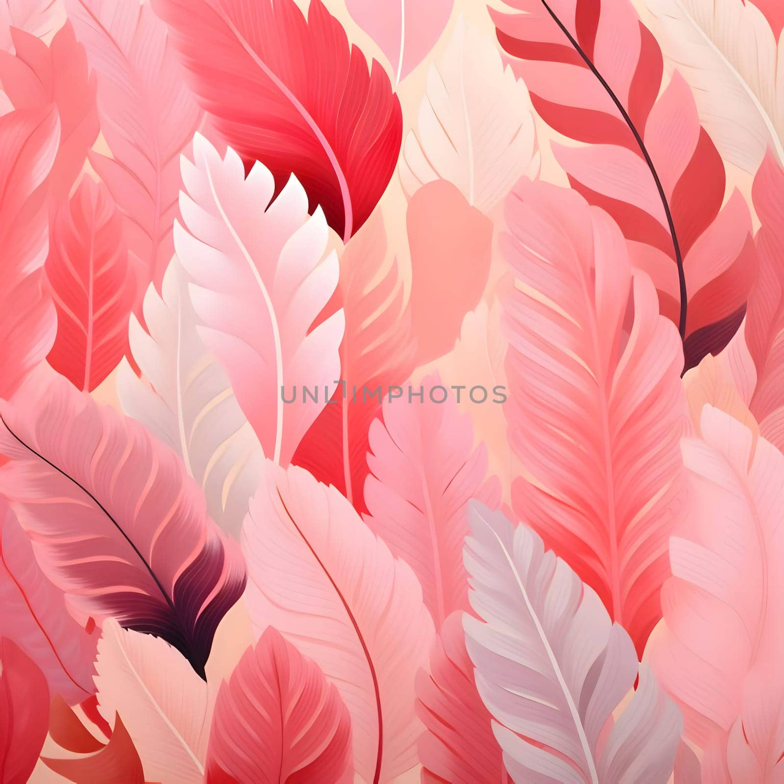 Patterns and banners backgrounds: Seamless pattern with pink and white feathers. Vector illustration.