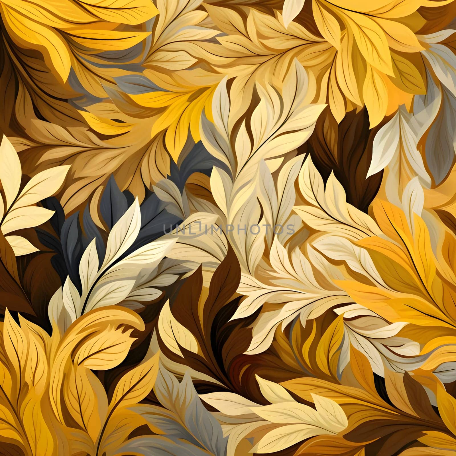 Seamless pattern with autumn leaves. Vector illustration. Endless background. by ThemesS