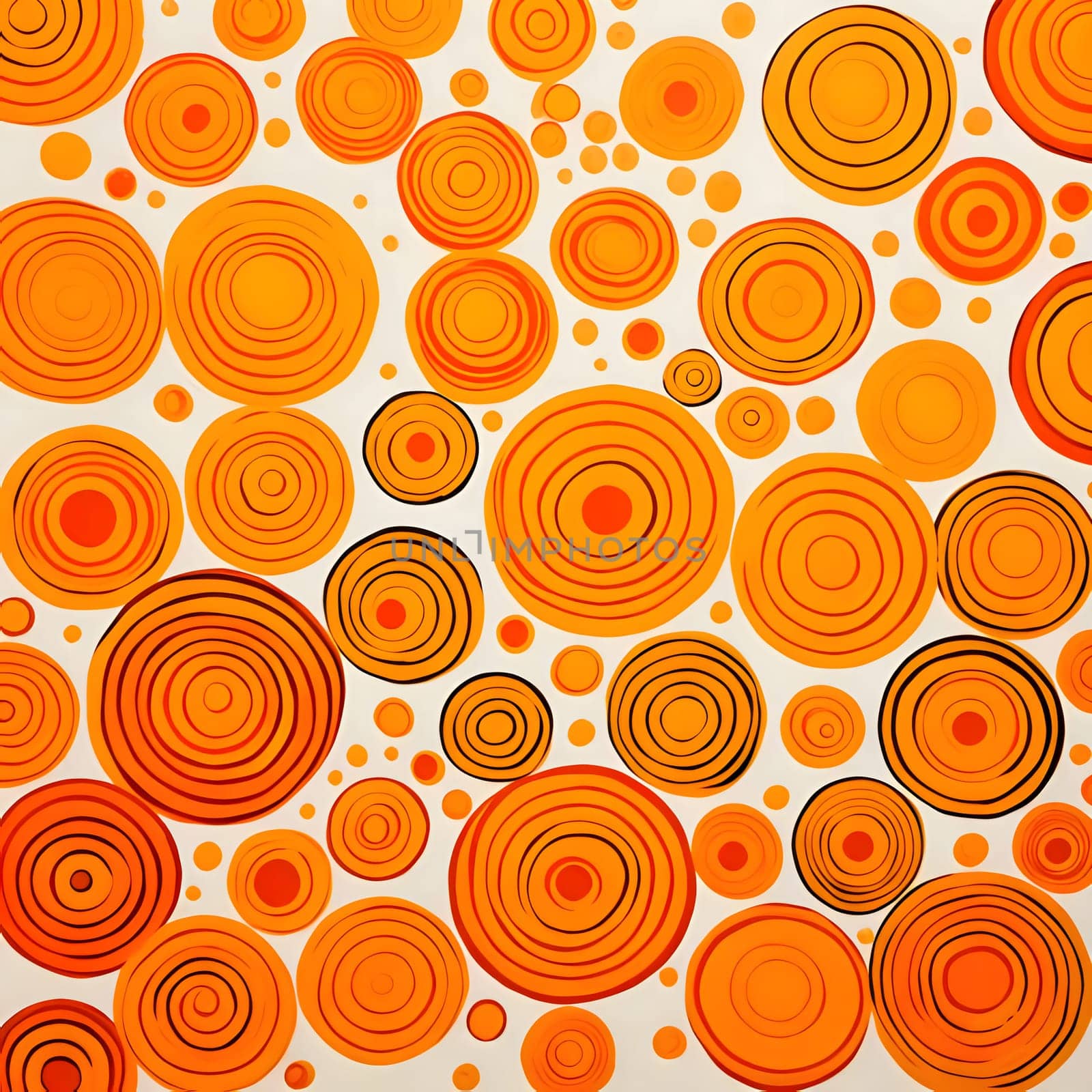 Abstract orange circles seamless pattern background. Vector illustration for your design. by ThemesS
